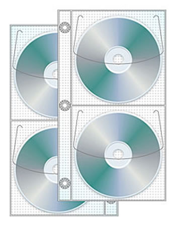 Vinyl 4 Pocket CD/DVD Half Page 3 Ring Binder 25 Pack