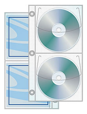 Vinyl 2 Pocket CD/DVD Half Page 3 Ring Binder 25 Pack